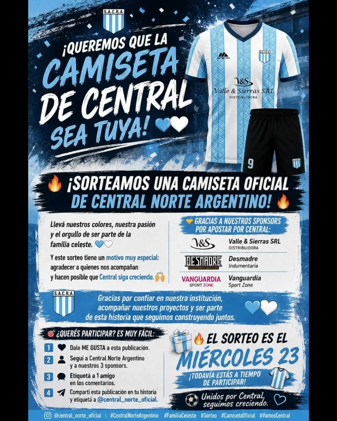 Imagen de 🎁⚽ ¡QUEREMOS QUE LA CAMISETA DE CENTRAL SEA TUYA! 🩵