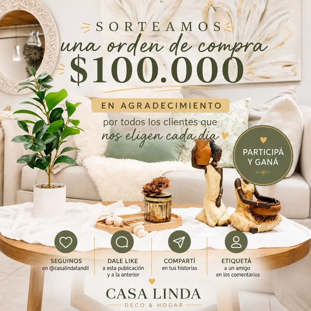 Imagen de 🎉 ¡SORTEAMOS UNA ORDEN DE COMPRA DE $100.000! 🎉
En ag