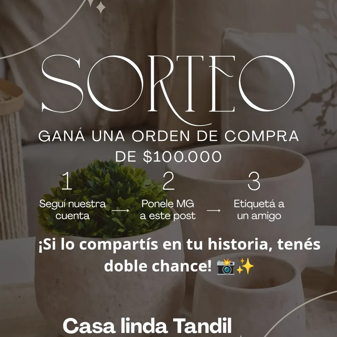 Imagen de 🎉 ¡SORTEO DE $100.000 en orden de compras! 

Queremos ag