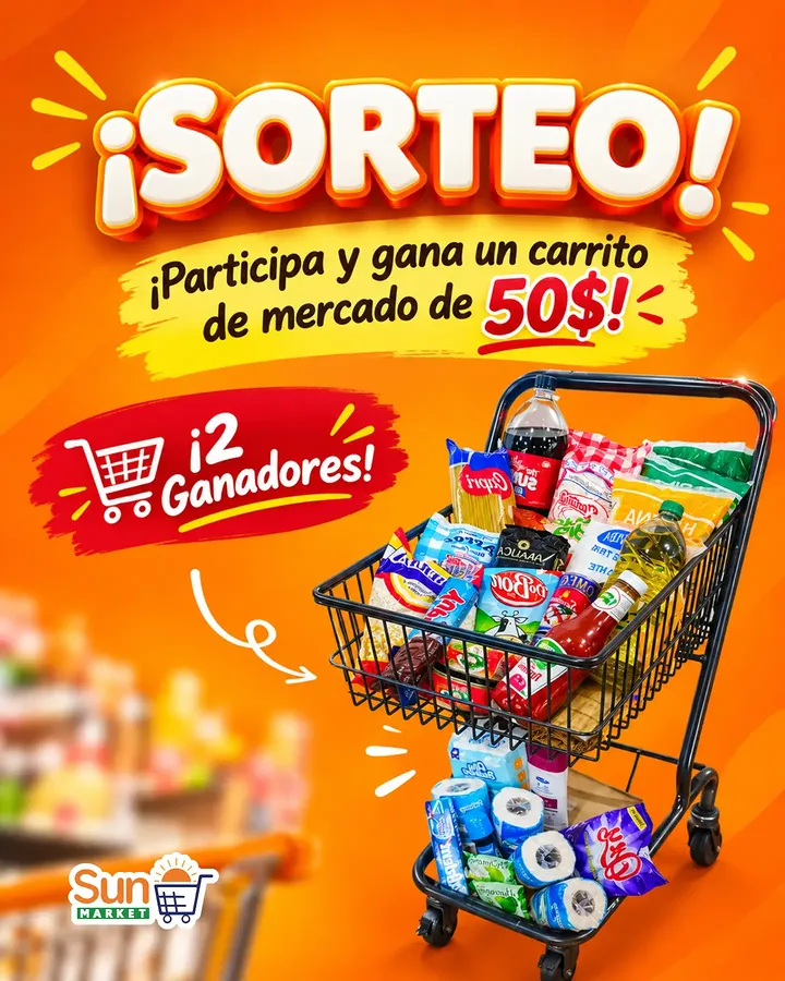 Imagen de Participa y gana un carrito de mercado de 50$ (2 Ganadores) 
