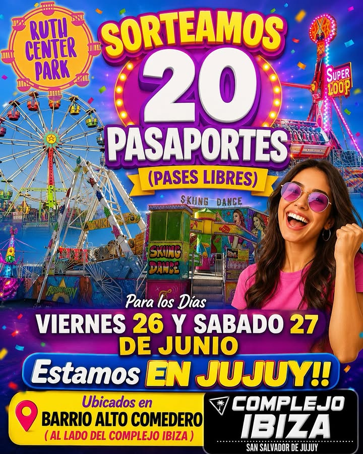 Imagen de 🎫 Sorteamos 20 PASAPORTES (PASES LIBRES!)
PARA LOS DÍAS 