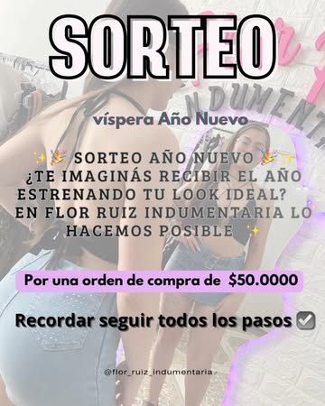 Imagen de 🎉SORTEO AÑO NUEVO – FLOR RUIZ INDUMENTARIA 🎉

Recib