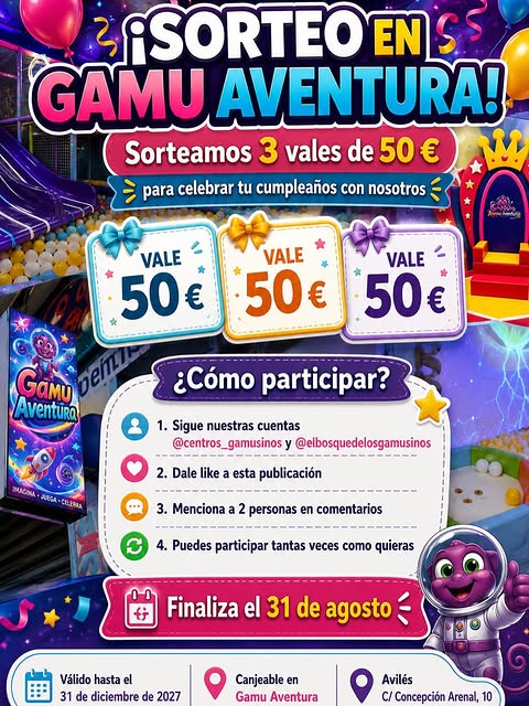 Imagen de 🎉🚀 ¡SORTEO EN GAMU AVENTURA! 🚀🎉

¿Te gustaría