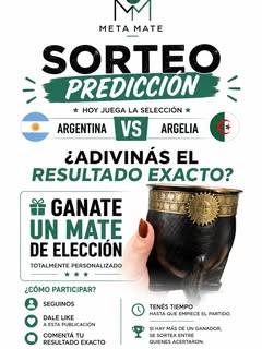 Imagen de ⚽🧉 ¡SORTEO PREDICCIÓN META MATE! 🧉⚽

Hoy juega l