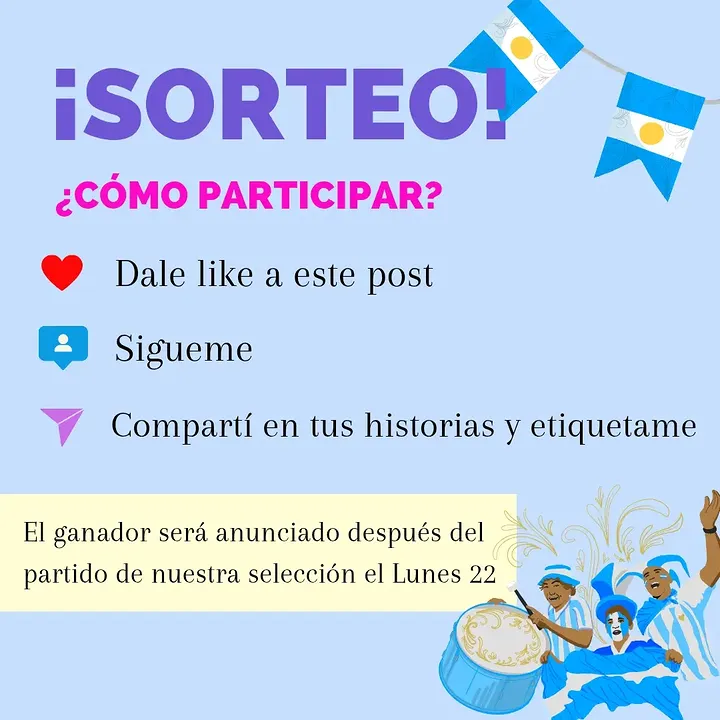 Imagen de SORTEO 💕🇦🇷
Por la euforia de la selección 🇦🇷