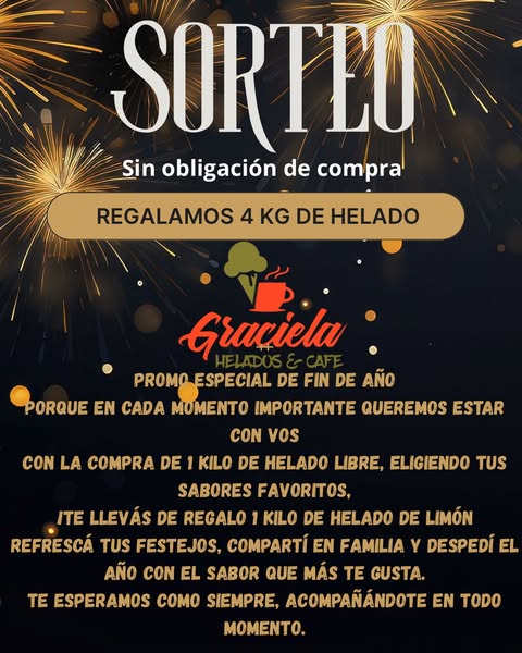 Imagen de 🎊 SORTEO FIN DE AÑO 🎊
🎁 ¡REGALAMOS 4 KG DE HELADO