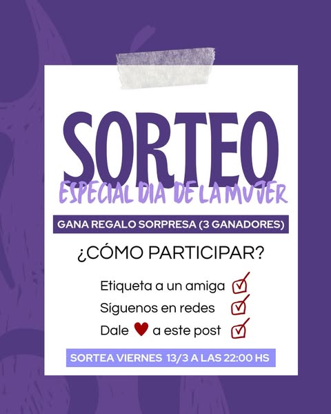 Imagen de ✨ SORTEO ESPECIAL – DÍA DE LA MUJER ✨

Porque ellas s