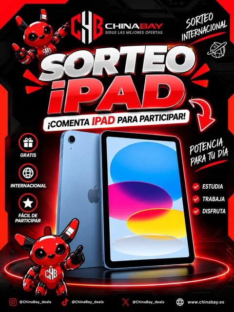 Imagen de 🔥 ¡SORTEO INTERNACIONAL DE UN iPad! 🍎🎁

¿Te imagi
