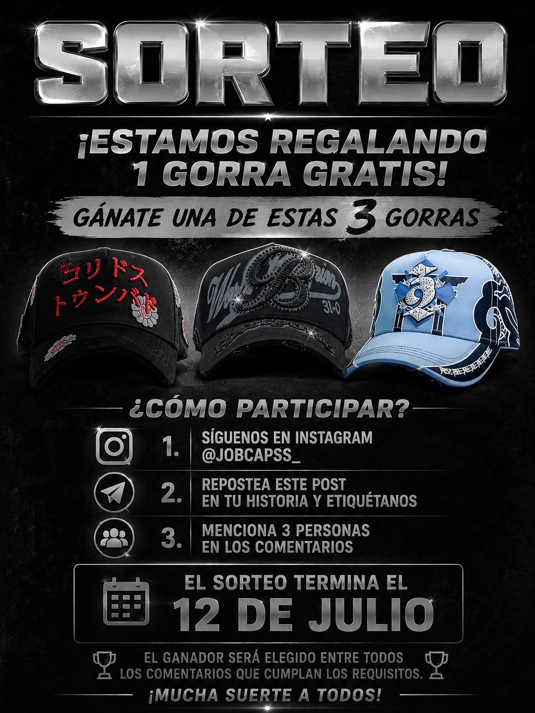 Imagen de 🎉 ¡SORTEO DE UNA GORRA GRATIS! 🧢🔥

¡Queremos agra