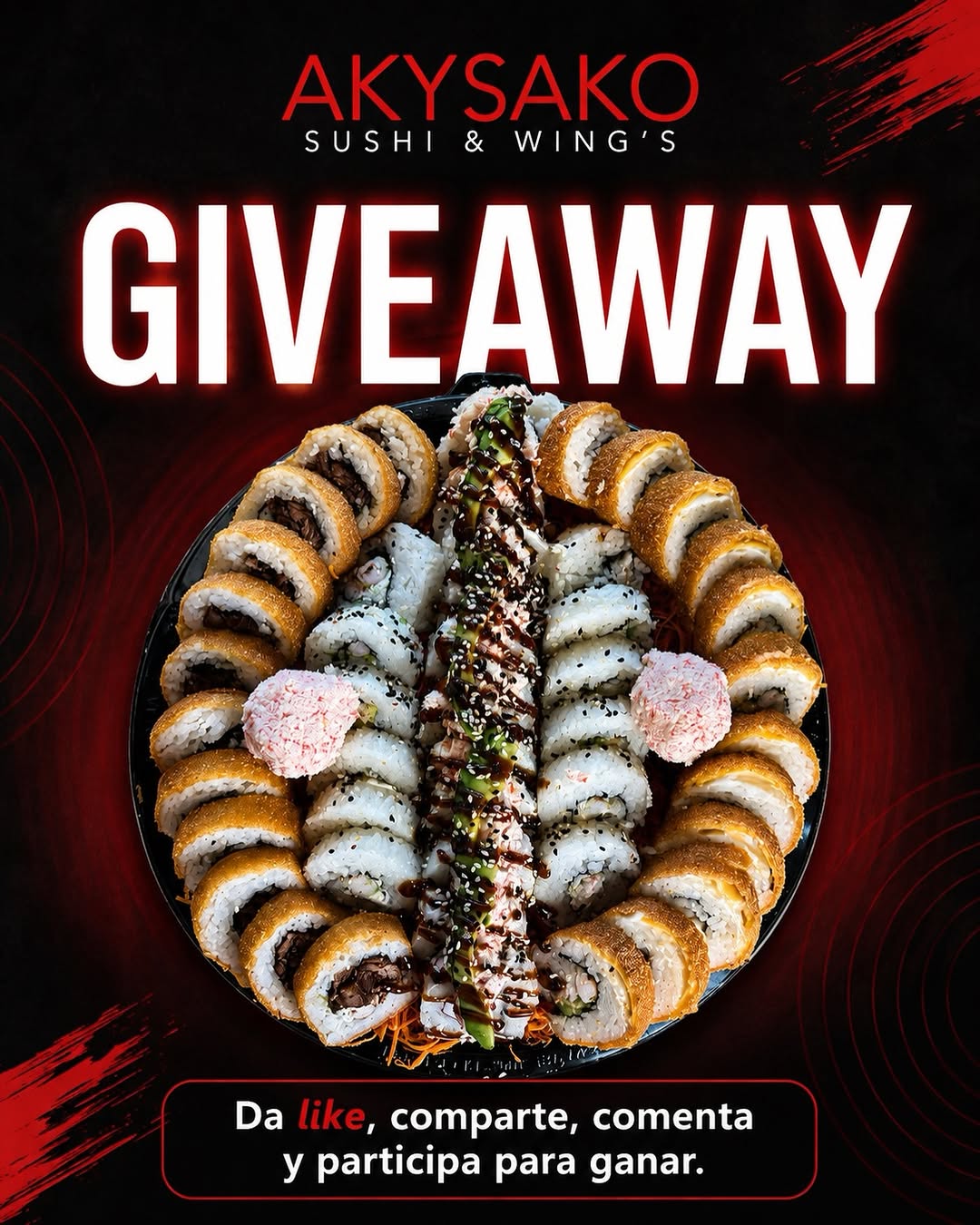 Imagen de 🎉🍣 ¡GIVEAWAY AKYSAKO! 🍣🎉

1️⃣ Sigue nuestra