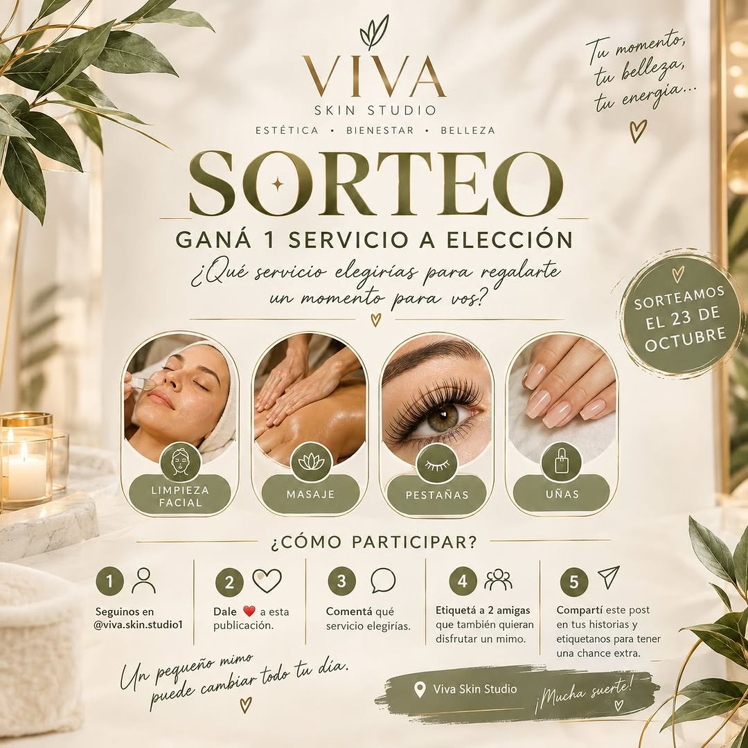 Imagen de ✨ SORTEO VIVA SKIN STUDIO ✨

Queremos regalarte un momen