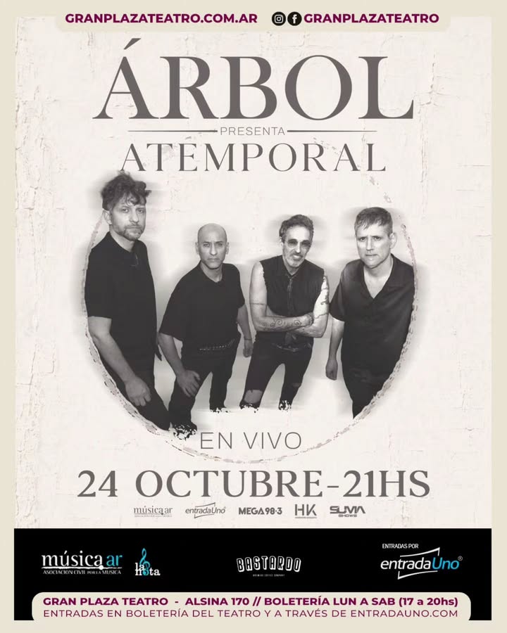 Imagen de 📢 SORTEO EXPRESS! 

🎶 Árbol se presenta en Gran Plaza