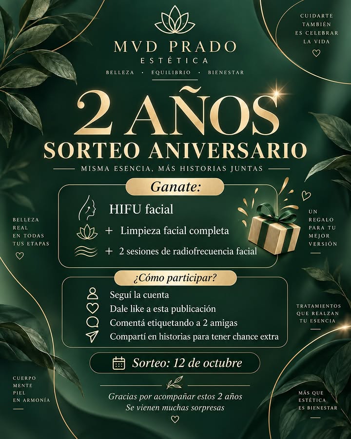 Imagen de ✨ ¡MVD Prado Estética cumple 2 años! ✨

El 12 de octu