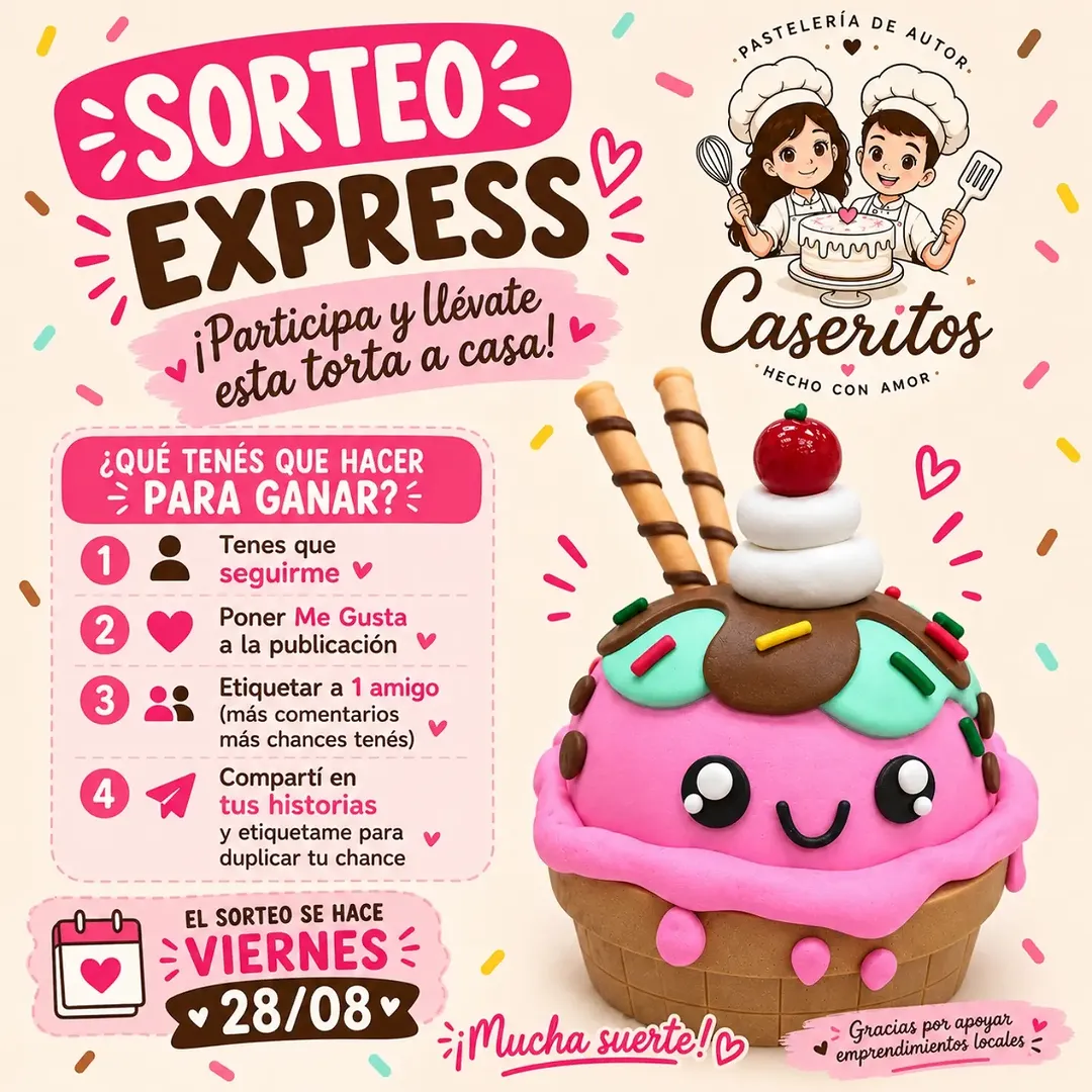 Imagen de 🎉🍰 ¡SORTEO EXPRESS! 🍰🎉
¡Queremos endulzarle el