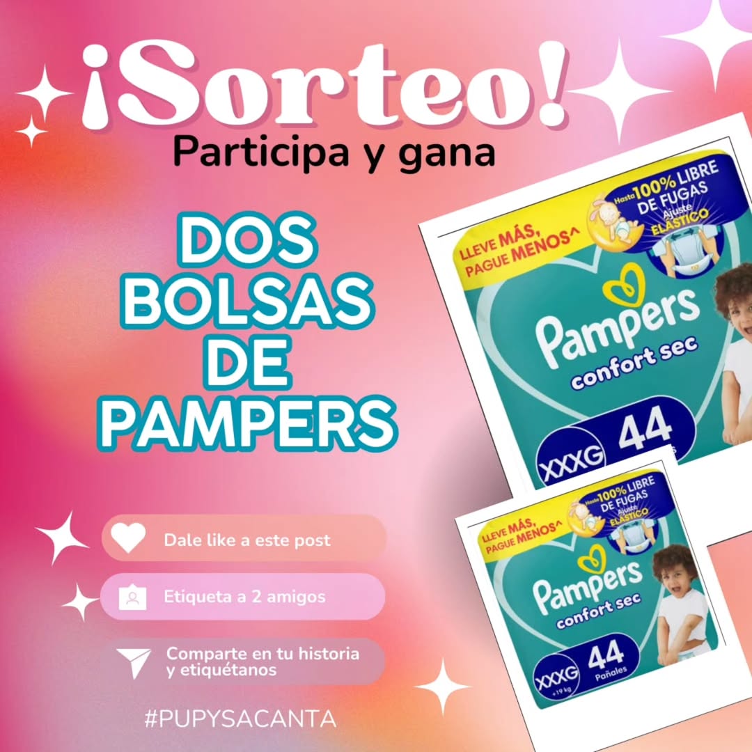 Imagen de 🎉 ¡SORTEO! 🎉
Participa y gana DOS BOLSAS DE PAMPERS �
