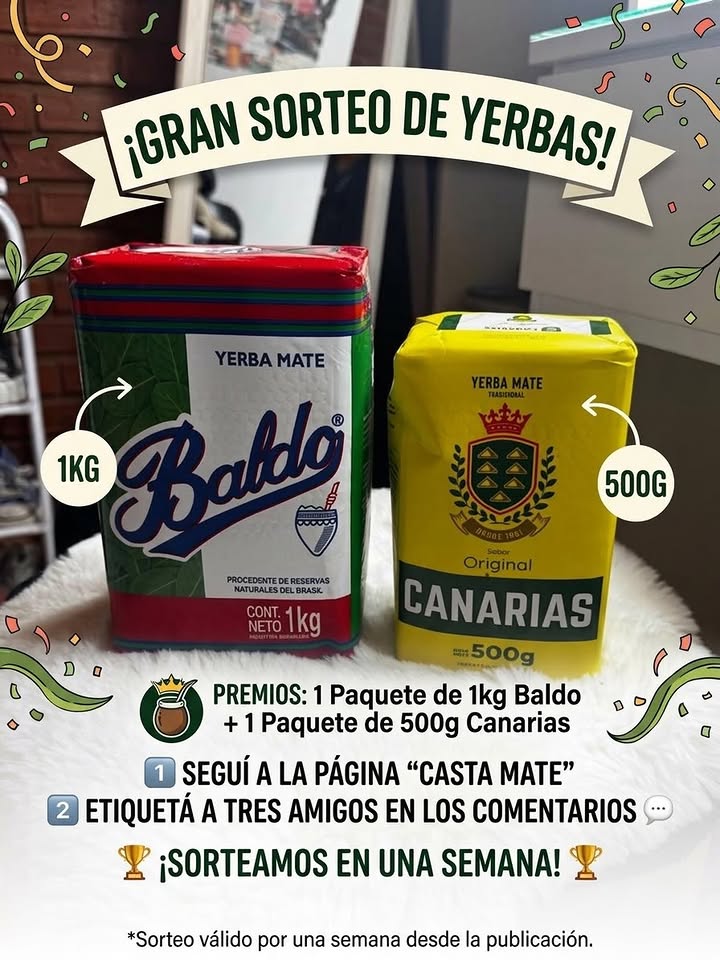 Imagen de 🎁 ¡¡GRAN SORTEO DE YERBAS EN CASTA MATE!! 🎁
¡En Cas