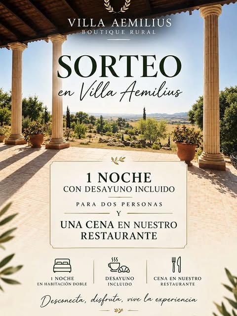 Imagen de ✨ ¡SORTEO EN VILLA AEMILIUS! ✨
¿Te imaginas una escapa