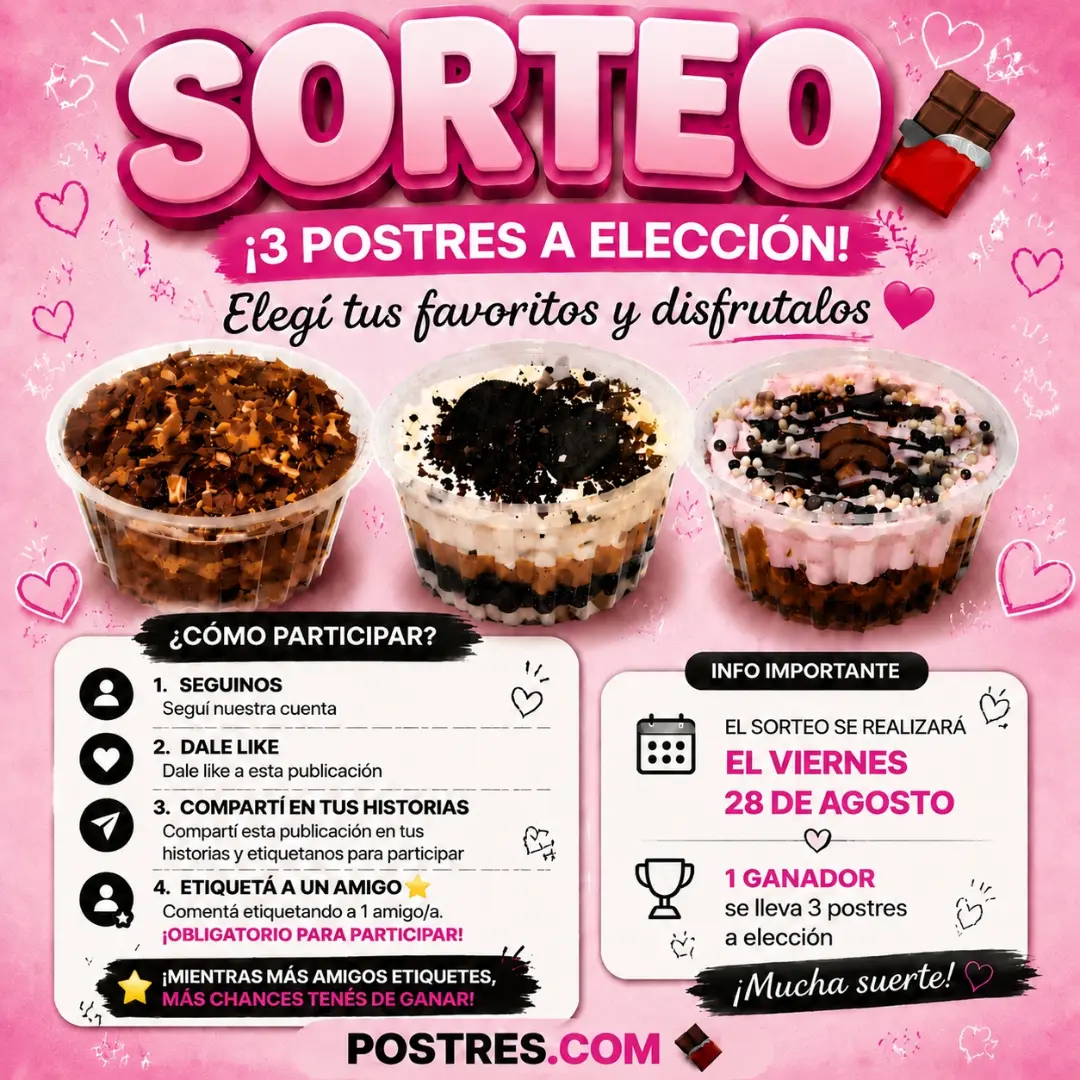 Imagen de 🍰✨ ¡SORTEO DULCE! ✨🍰

Participá y elegí tus fav