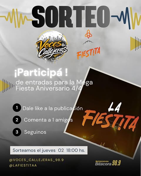 Imagen de 🎉🔥 SORTEO ACTIVADO EN VOCES CALLEJERAS 🔥 
Para #par