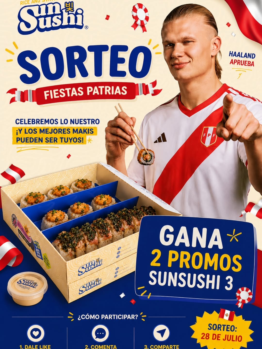 Imagen de Gana 2 promo de sushiii! Por FECHA PATRIA.! 🍣🔥

🎁 P