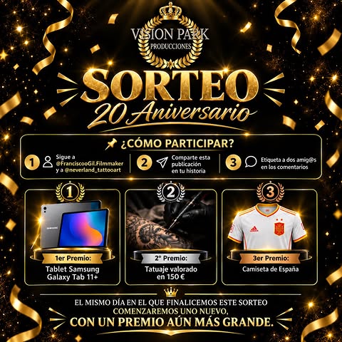Imagen de Sorteo del 20 aniversario de VisionPark Producciones!

Premi