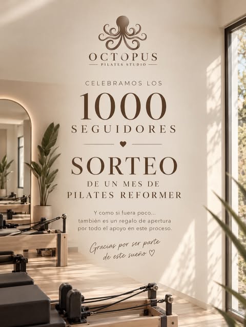Imagen de SORTEO · OCTOPUS PILATES STUDIO

Celebramos nuestros primer