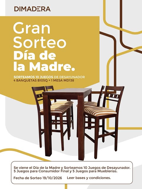 Imagen de ✨¡PARTICIPÁ POR UN JUEGO DE DESAYUNADOR DIMADERA!✨
HAY