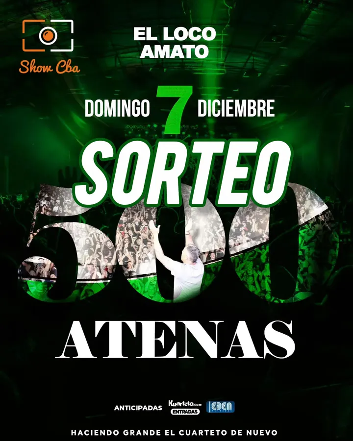 Imagen de 💣 #SORTEO EL LOCO AMATO ❤️⃤
🎟 DOS PASES DOBLES 
