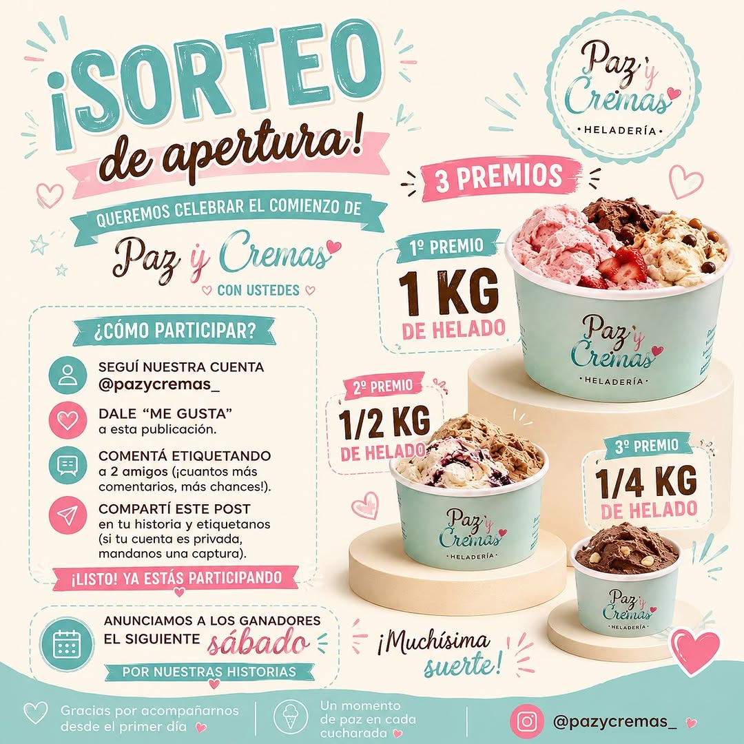 Imagen de 🎉 ¡SORTEO DE APERTURA! 🍦✨

¡Queremos celebrar el c