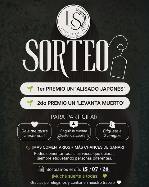 Imagen de ✨ SORTEO ESPECIAL LS Estética Capilar ✨ ✨💇‍♀�