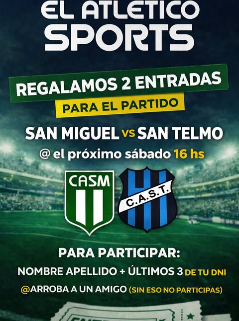 Imagen de 🎟️ SORTEO DE ENTRADAS 🎟️

¿Querés ir a ver a San