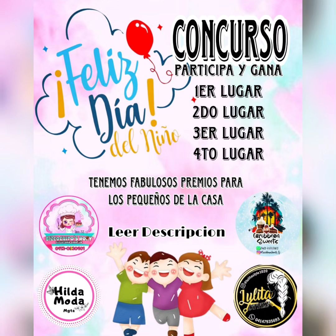Imagen de Celebramos el dia del niño con este fabuloso concurso.
.