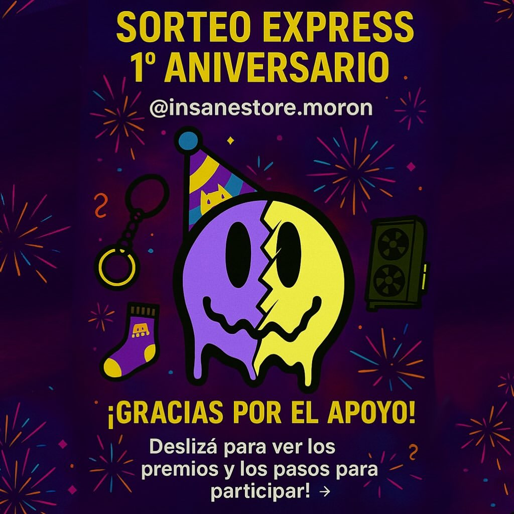 Imagen de 🎉 ¡SORTEO ANIVERSARIO INSANE! 🎉
¡Cumplimos 1 año y