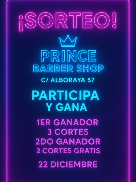Imagen de 🎉 SORTEO OFICIAL – PRINCE BARBER SHOP 🎉
📍 C/ Alb