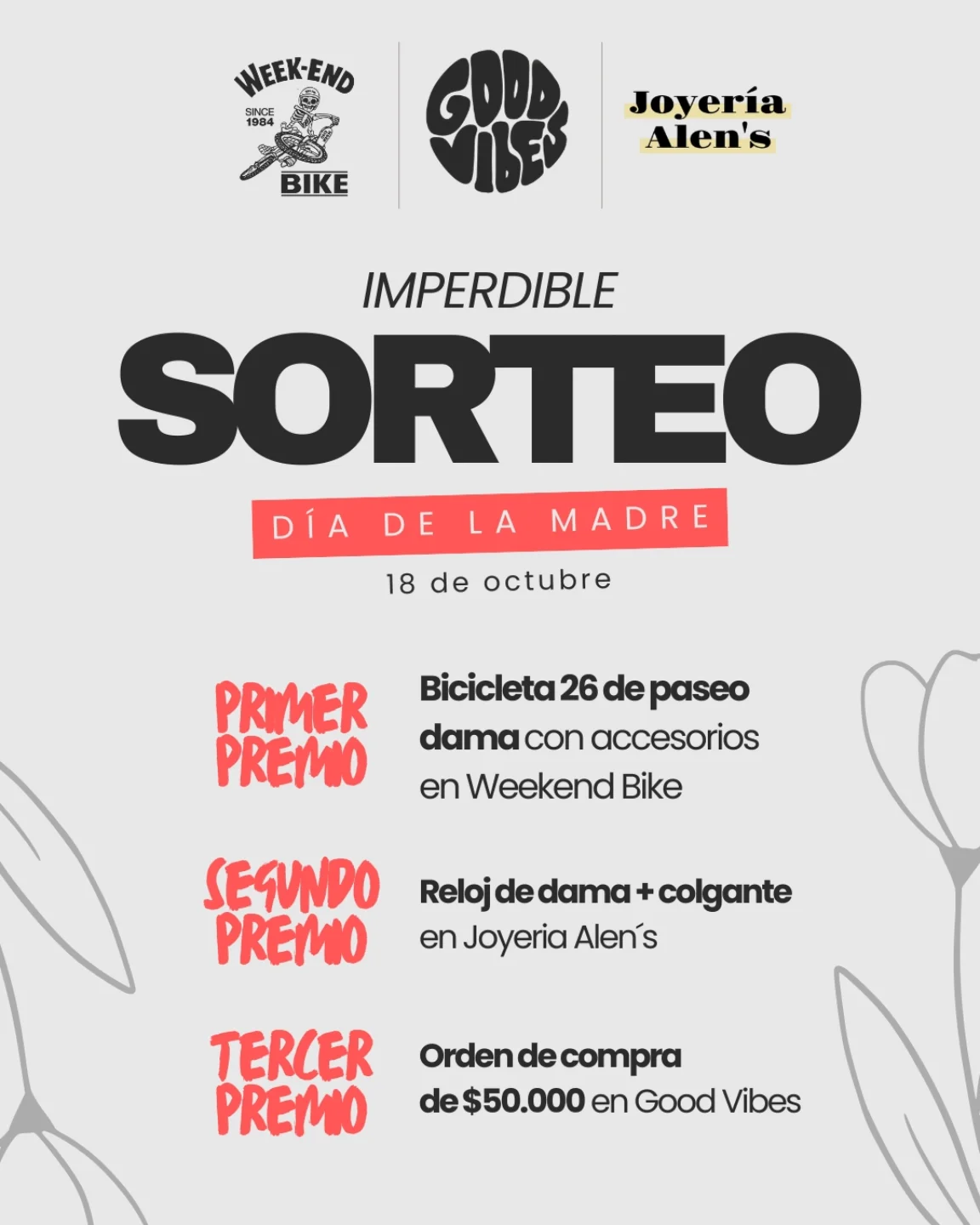 Imagen de 🎉 ¡SORTEO IMPERDIBLE! 🎉
Participá y ganá [3 PREMIOS