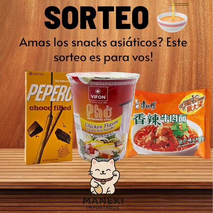 Imagen de 🎉✨ ¡SORTEO MANEKI! ✨🎉
¿Amás los snacks asiáti
