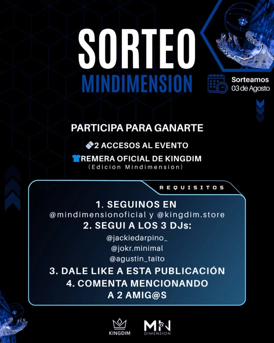 Imagen de 🎁 SORTEO MINDIMENSION × KINGDIM
Un solo ganador. Todos