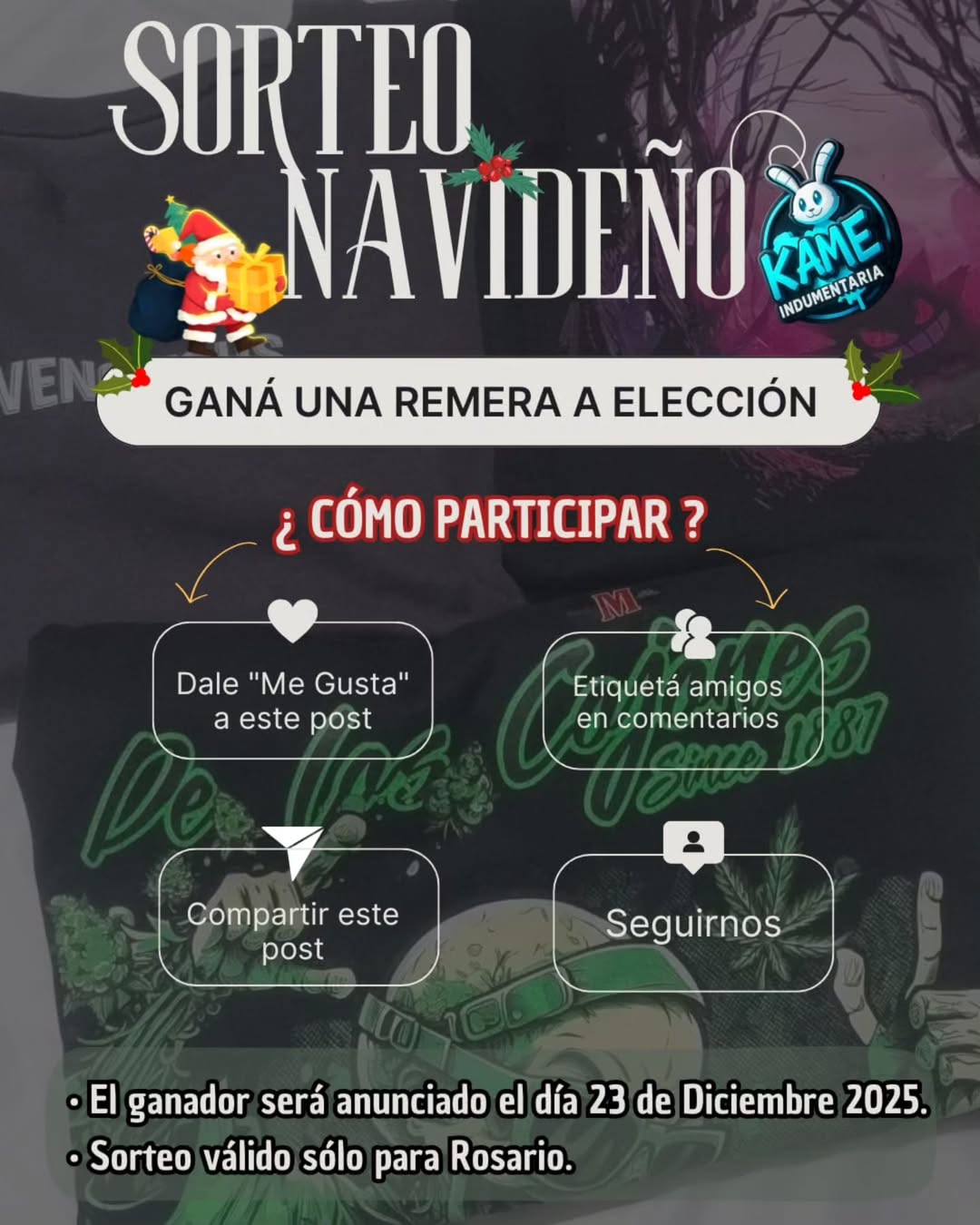Imagen de LLEGÓ EL SORTEO NAVIDEÑO DE KAME INDUMENTARIA 🎅👕

¡