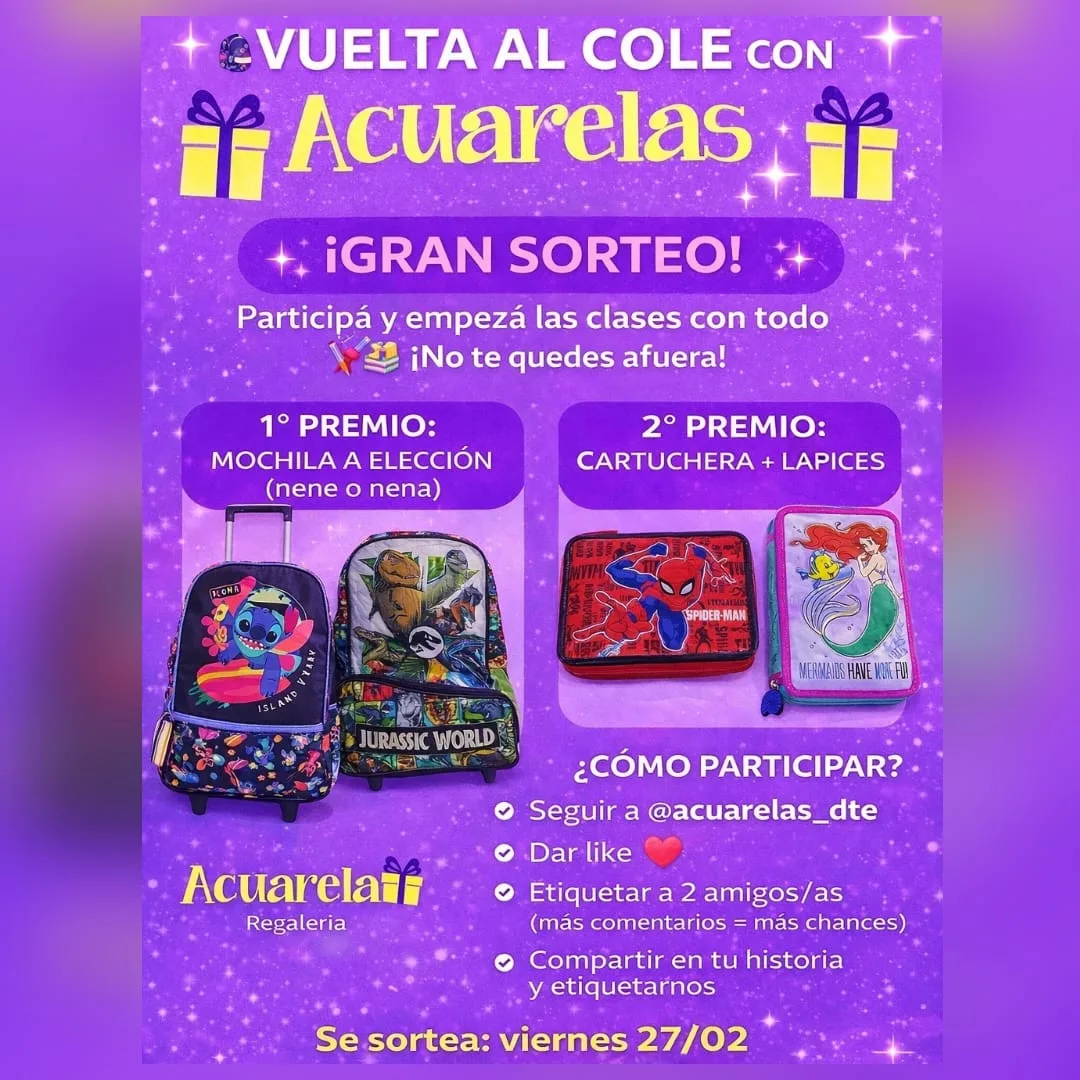 Imagen de 🎒✨ VUELTA AL COLE CON ACUARELAS ✨🎒
💜 ¡GRAN SOR