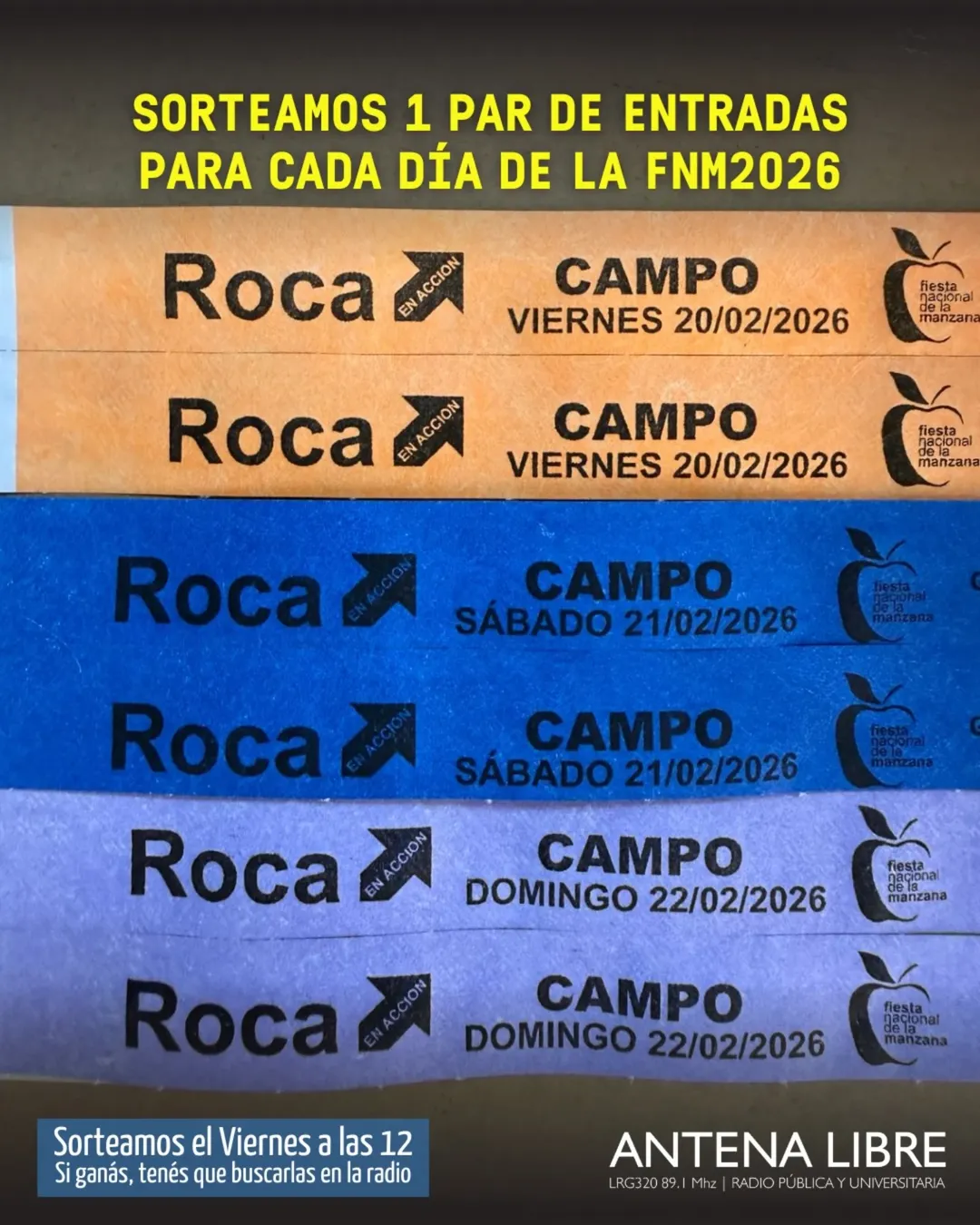 Imagen de #FNM2026 ๐๏ธ ยกSorteamos 1 par de entradas para cada dรญ