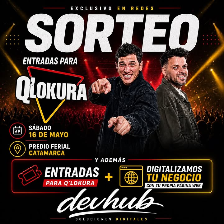 Imagen de ¿Querés ir a ver a Q’Lokura en vivo? 😎
🎟️ Estamo