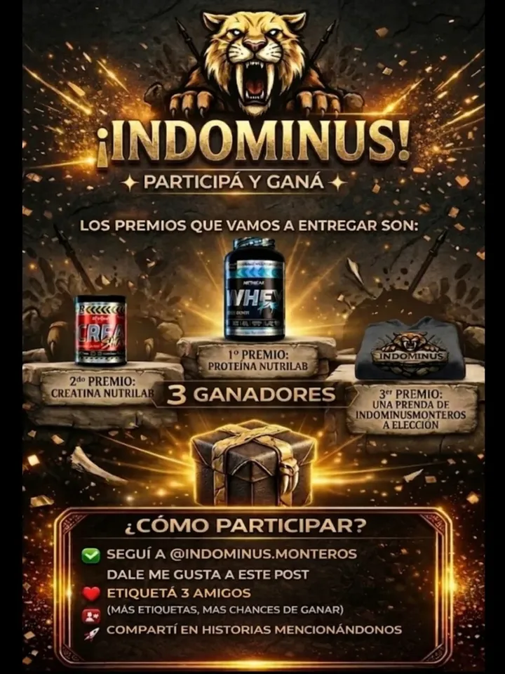 Imagen de 🎉SORTEO DE SUPLEMENTOS E INDUMENTARIA - INDOMINUS.MONTERO