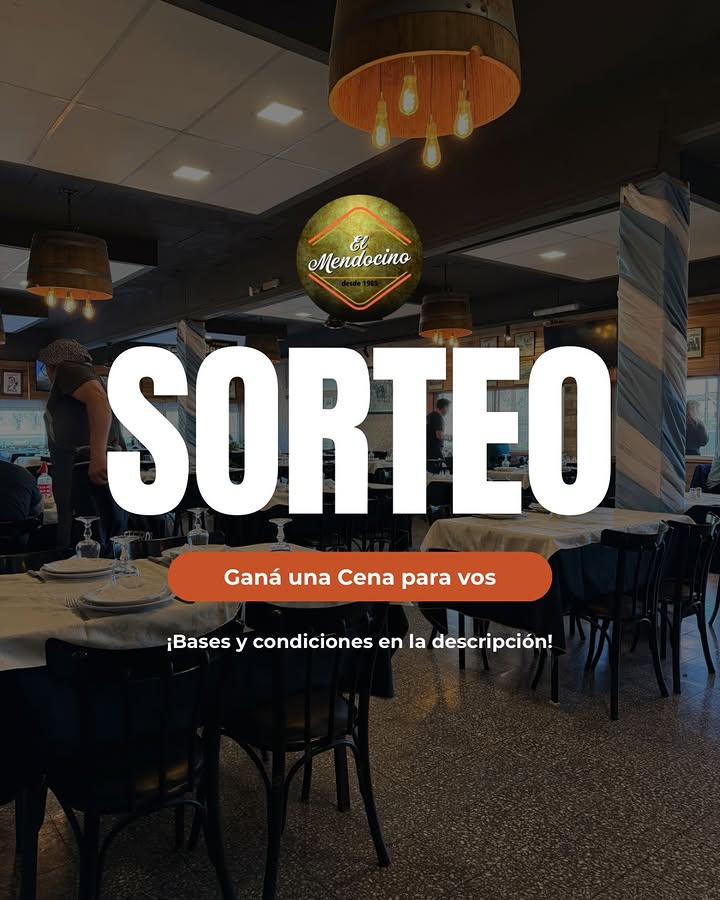 Imagen de 🎉 ¡SORTEO EN EL MENDOCINO! 🍽️🔥
¿Te gustaría g