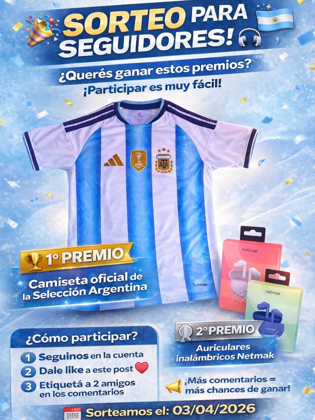 Imagen de 🎉 ¡SORTEO PARA SEGUIDORES! 🇦🇷🎧
¿Querés ganar 