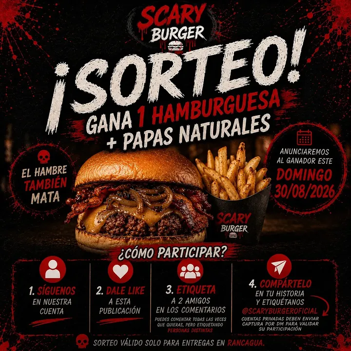 Imagen de 🔪🍔 ¡NUEVO SORTEO SCARY BURGER! 🍔🔪

¿Te quedast