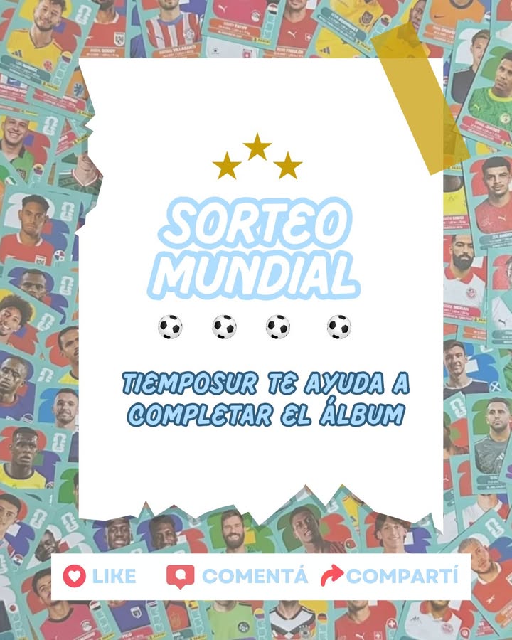 Imagen de ⚽ TiempoSur te ayuda a completar el álbum del Mundial ⚽
