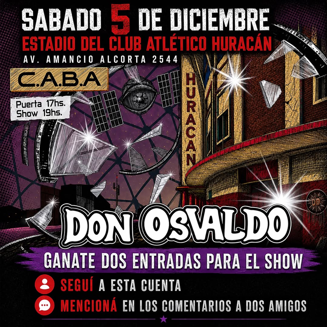 Imagen de 🚨 #sorteo ¿Querés ganarte dos entradas para ver a Don O