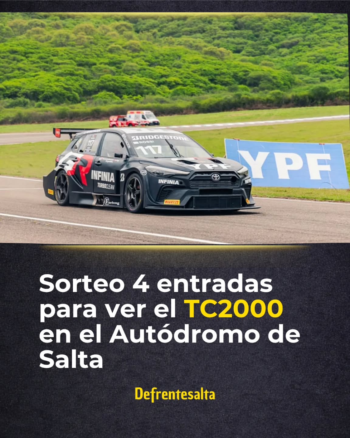 Imagen de SORTEO: 4 ENTRADAS PARA EL TC2000 EN SALTA. 🏎️🏁

¡V