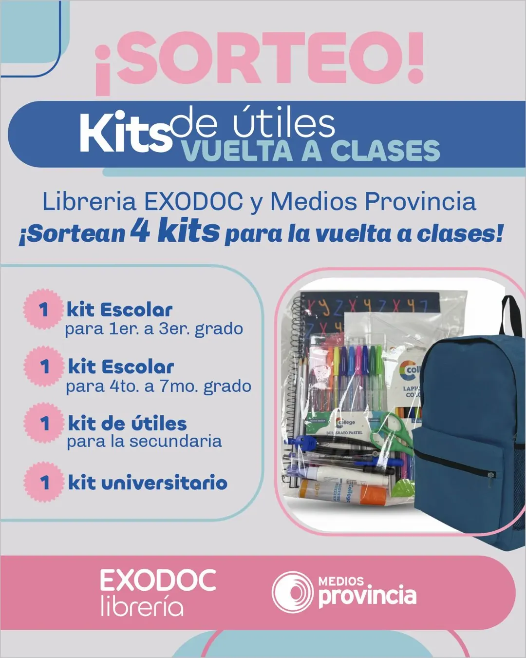 Imagen de 📒¡SORTEO VUELTA A CLASES!
🙌🏻Libreria EXODOC y med