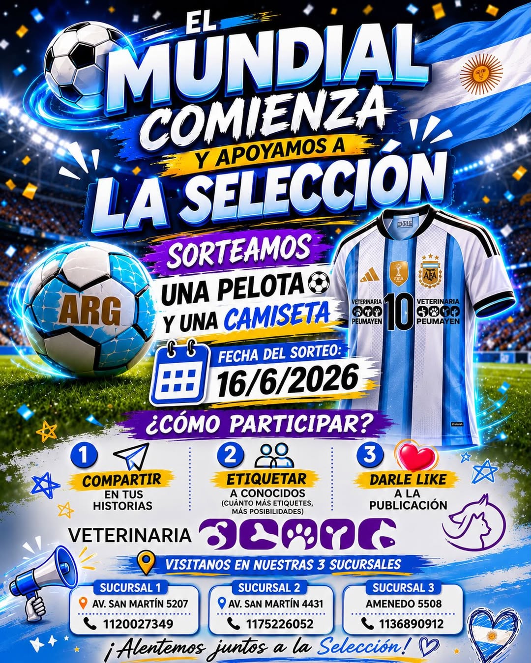 Imagen de 🇦🇷⚽ ¡EL MUNDIAL COMIENZA Y EN VETERINARIA PEUMAYEN